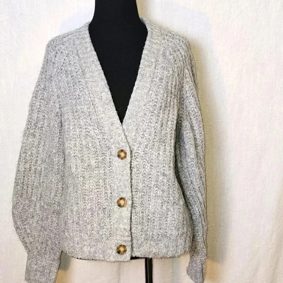 Lucky Brand Women's Cardigan Gray Size S/P Wool Blend - Picture 1 of 11
